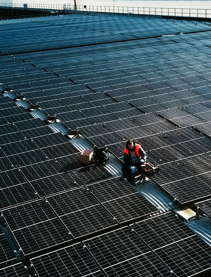 Manutenzione di un impianto fotovoltaico su tetto