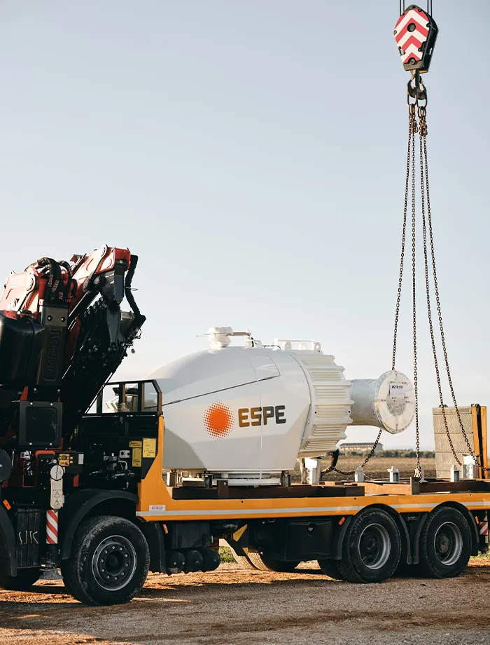 Transport and assembly of an Espe FX Evo Series wind turbine