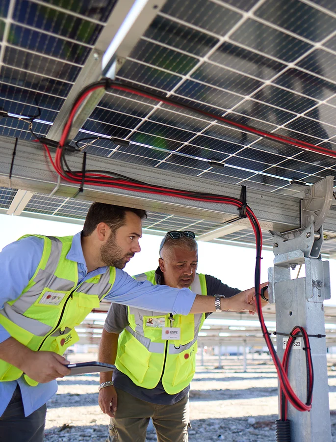 Manutenzione di grandi impianti fotovoltaici a terra per progetti su larga scala