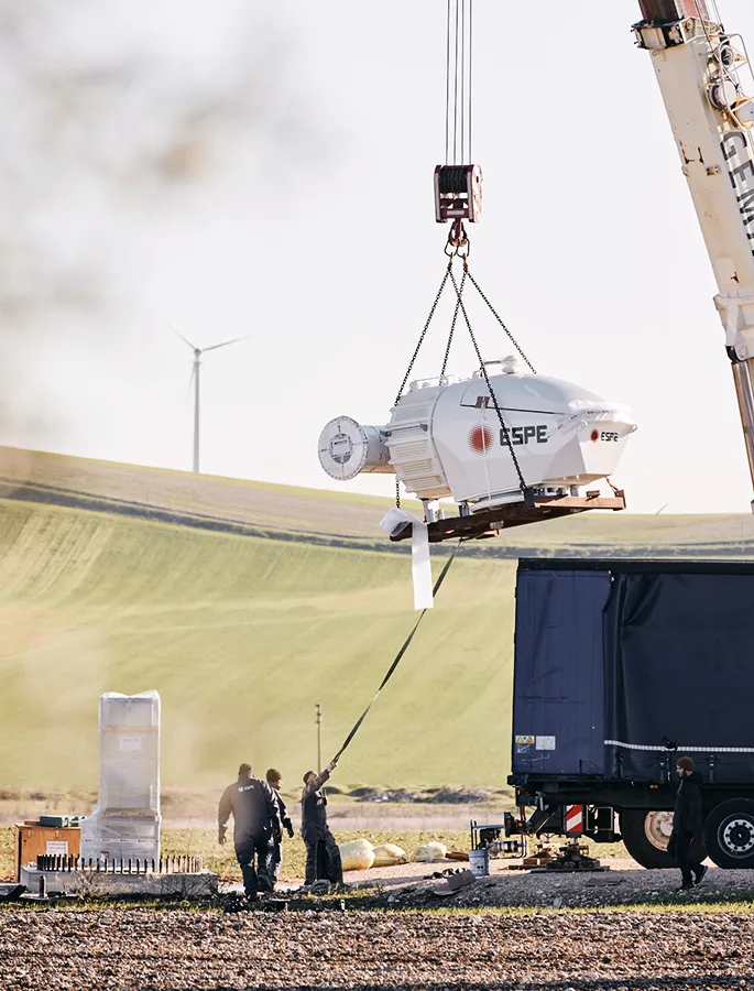 Installation of an Espe wind turbine