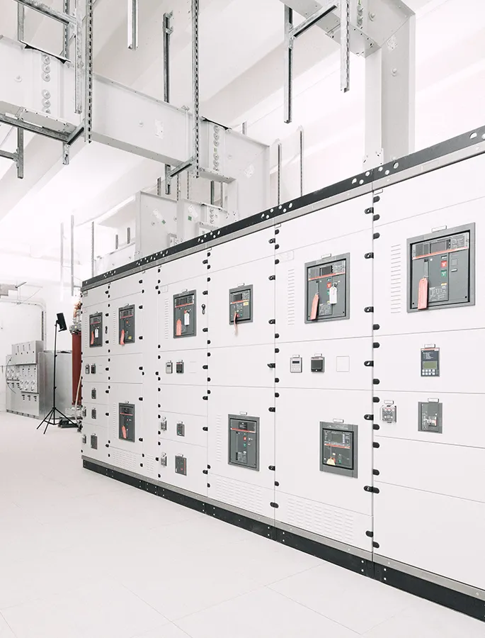 Components of an industrial electrical system custom-designed for large companies