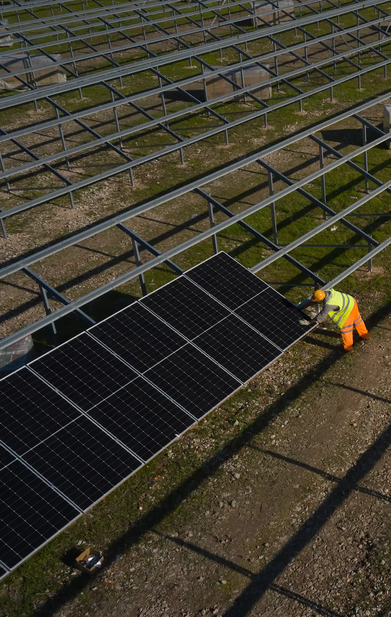 Construction site of a photovoltaic park