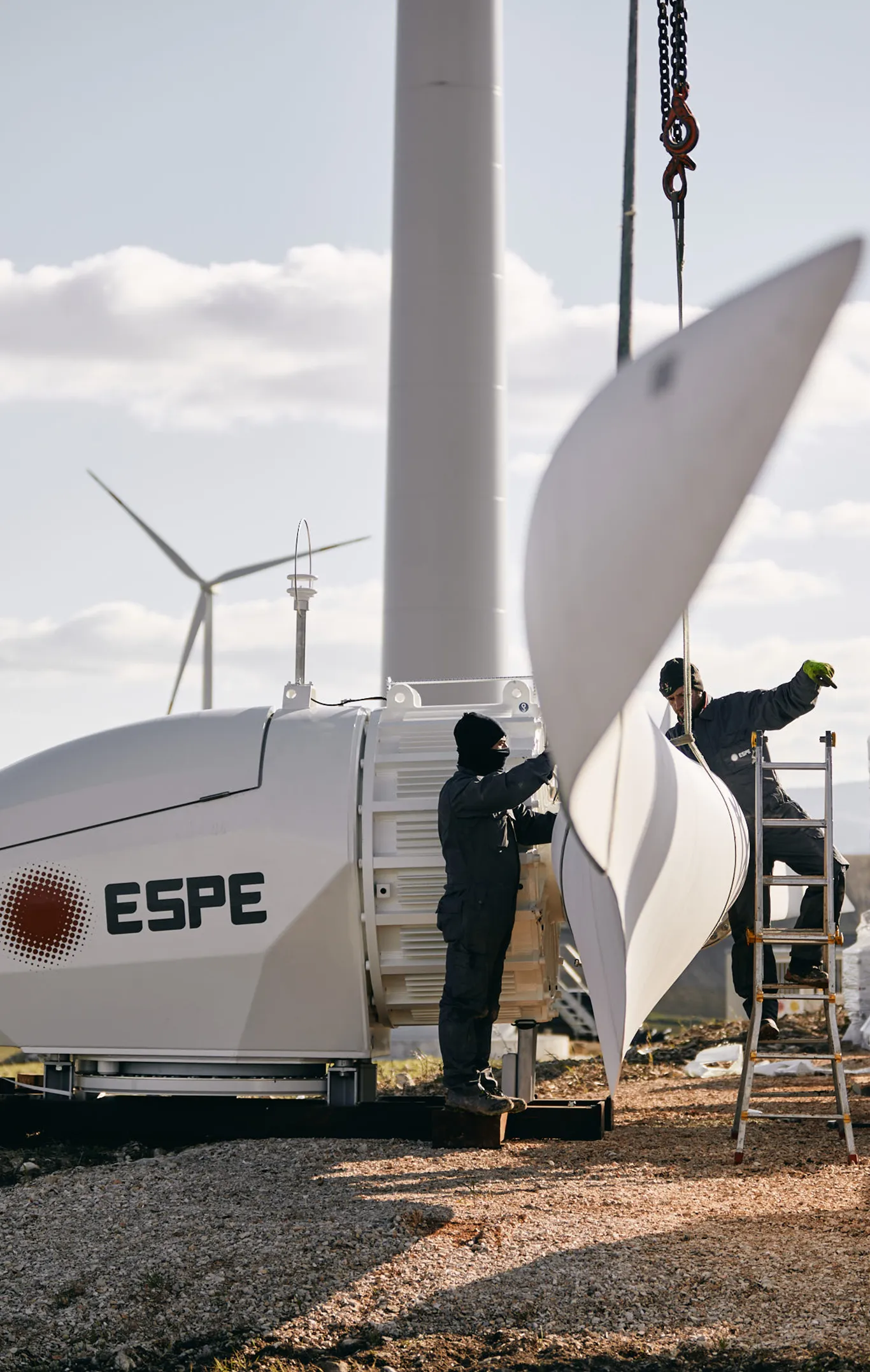 Assembly of a small wind turbine